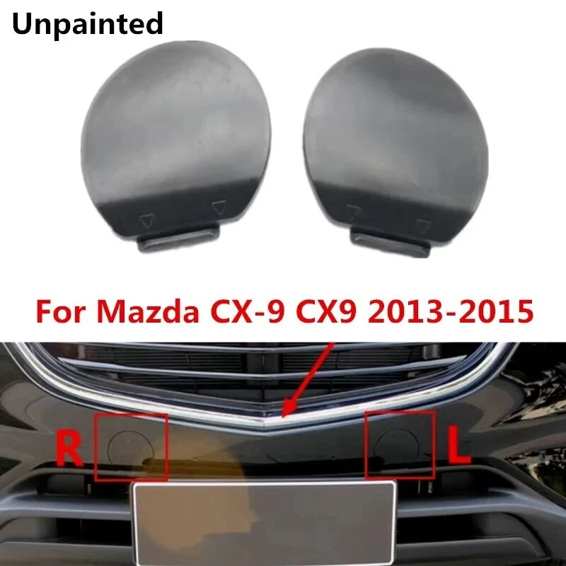 Unpainted Front Bumper Tow Eye Cap Cover Left Right for Mazda CX-9 (2013–2015)