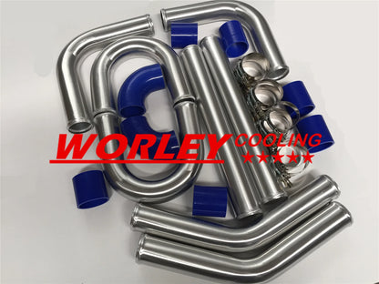 2 x 2.5" Aluminum Universal Intercooler Turbo Piping Kit for QLD