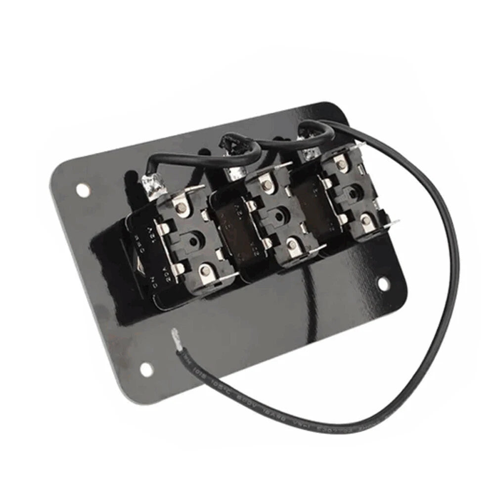 3 Gang Toggle Rocker Switch Panel with LED for Car Boat RV Marine