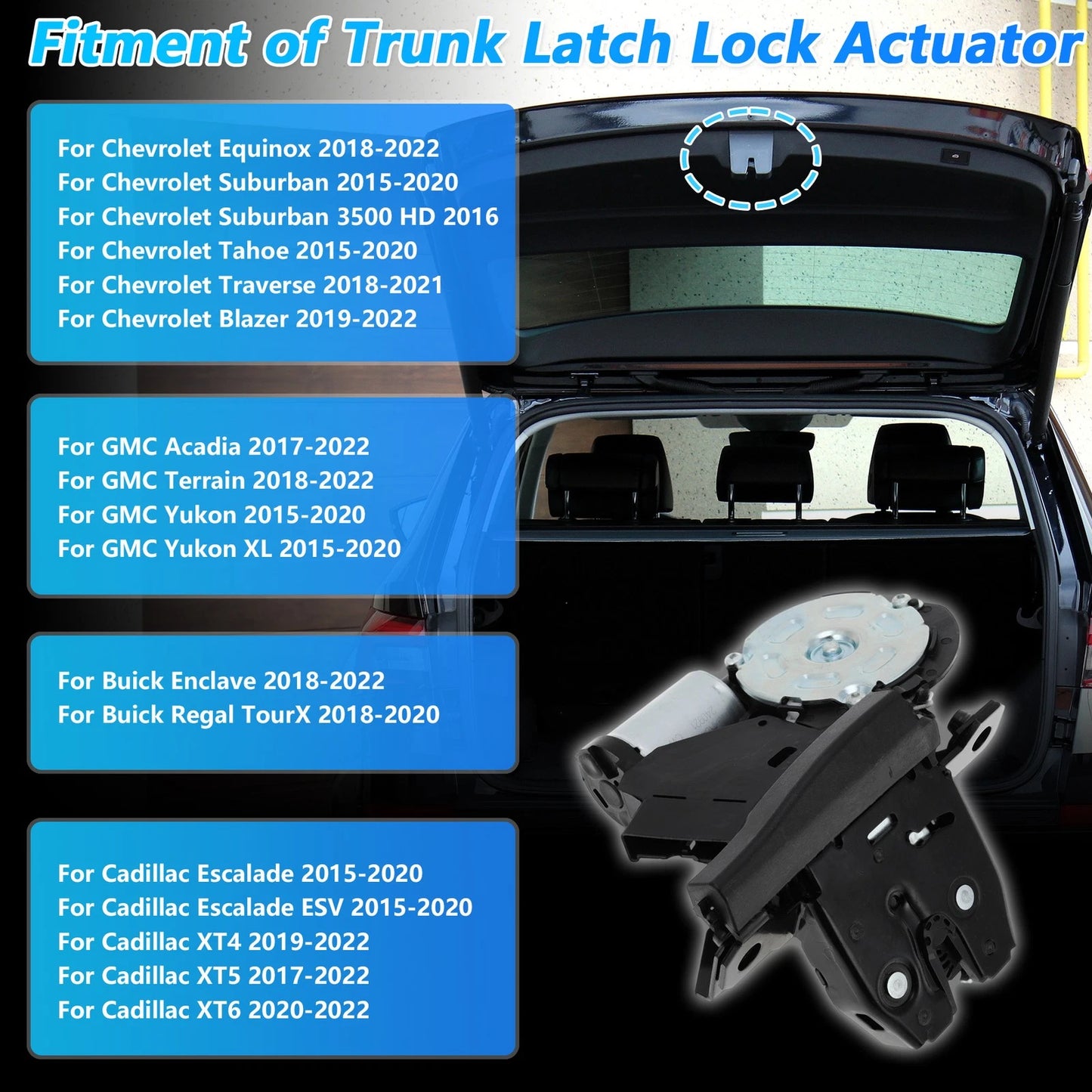 Trunk Latch Lock Actuator for Chevy Suburban Tahoe GMC Yukon