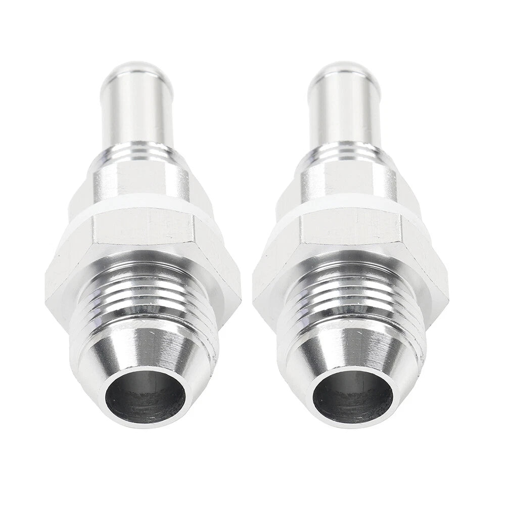 2 x 8AN Male Flare Bulkhead to 3/8" Hose Barb Fuel Tank Fittings for Universal