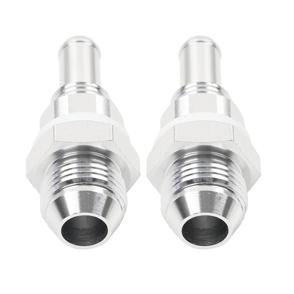 2 x 8AN Male Flare Bulkhead to 3/8" Hose Barb Fuel Tank Fittings for Universal