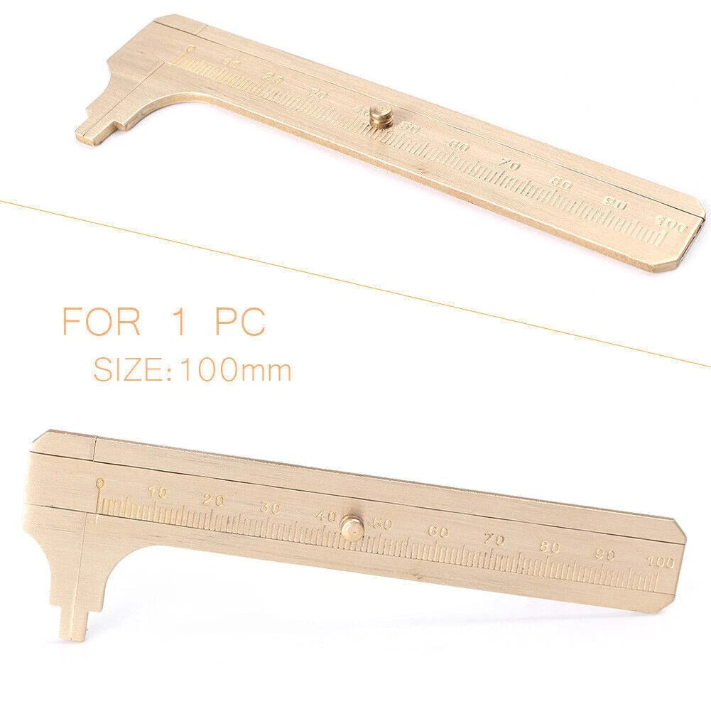 100mm Brass Caliper Sliding Vernier Ruler for Gem & Bead Measuring Tools
