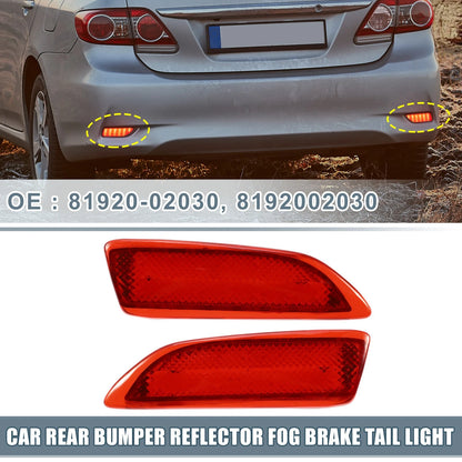 2 x Rear Bumper Reflector LED Brake Tail Light for Toyota Corolla