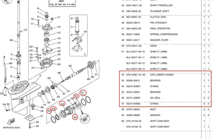 Lower Casing Cap Assy for Yamaha Outboard Parsun 2/4T 25-30HP
