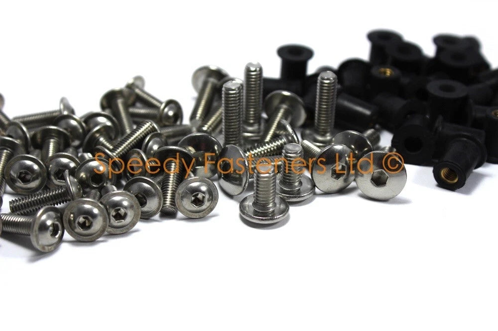 Stainless Front Windshield/Fairing Bolts for Kawasaki Ninja ZX-6R (2005–2008)