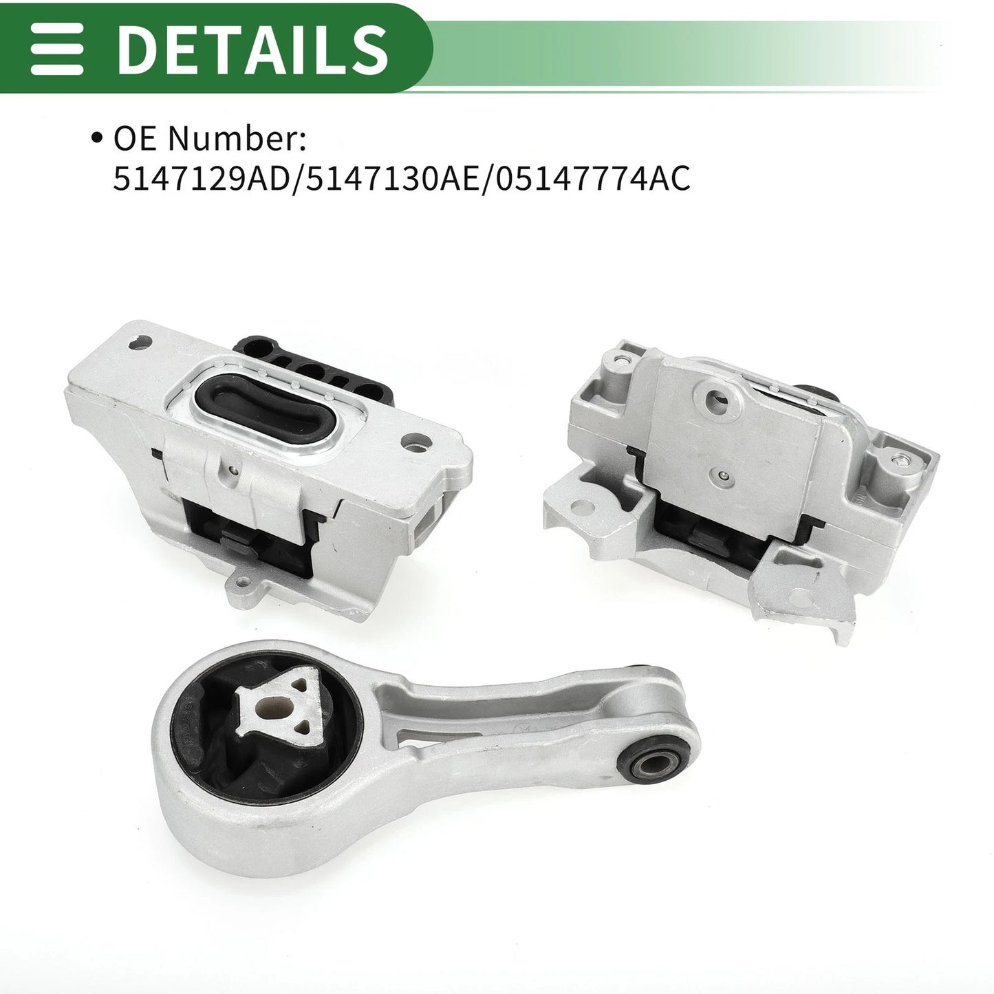 Engine Motor Trans Mount Set for Dodge Grand Caravan (2008-2010)
