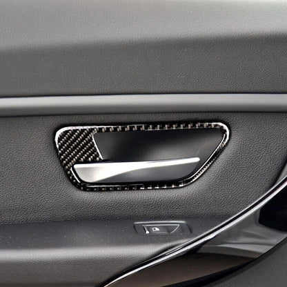Carbon Fiber Interior Door Handle Lock Frame for BMW F30 F31 F34 (2012-2019)