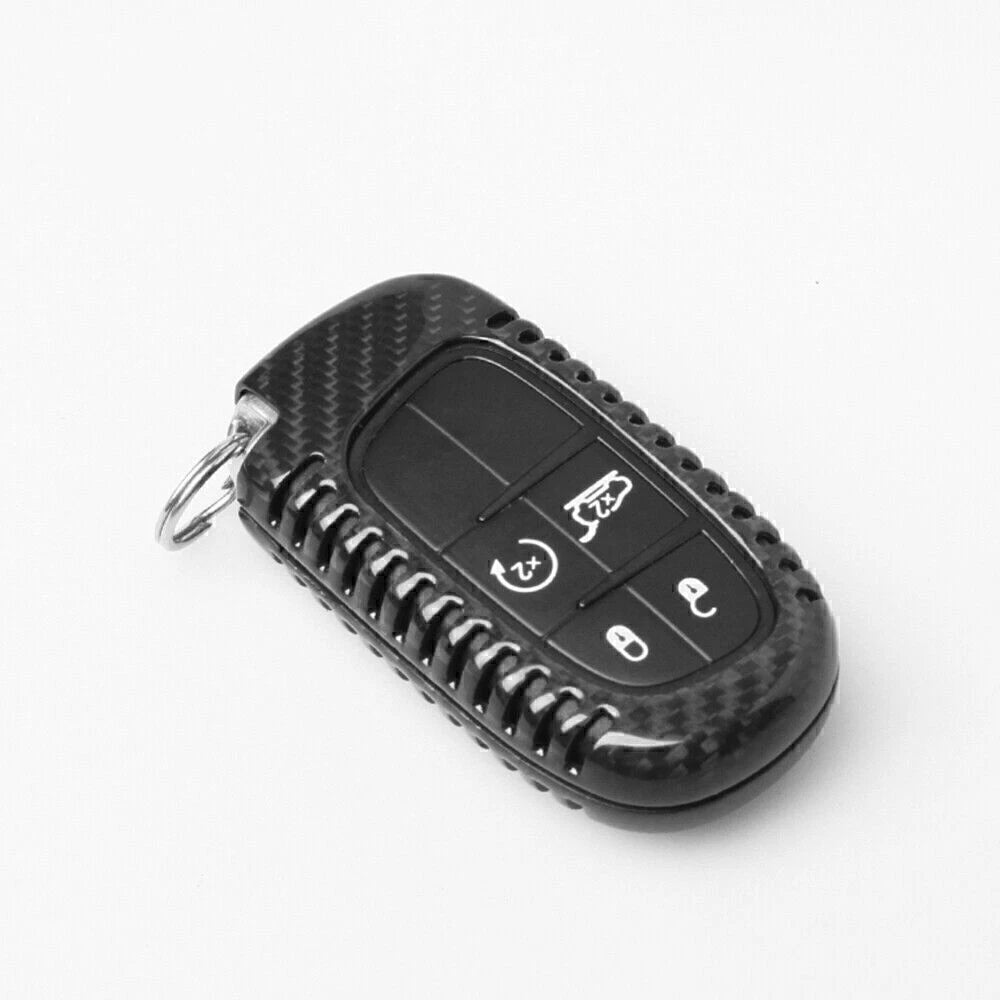 Carbon Fiber Key Case Cover for Jeep Cherokee/Renegade (2014-2023)