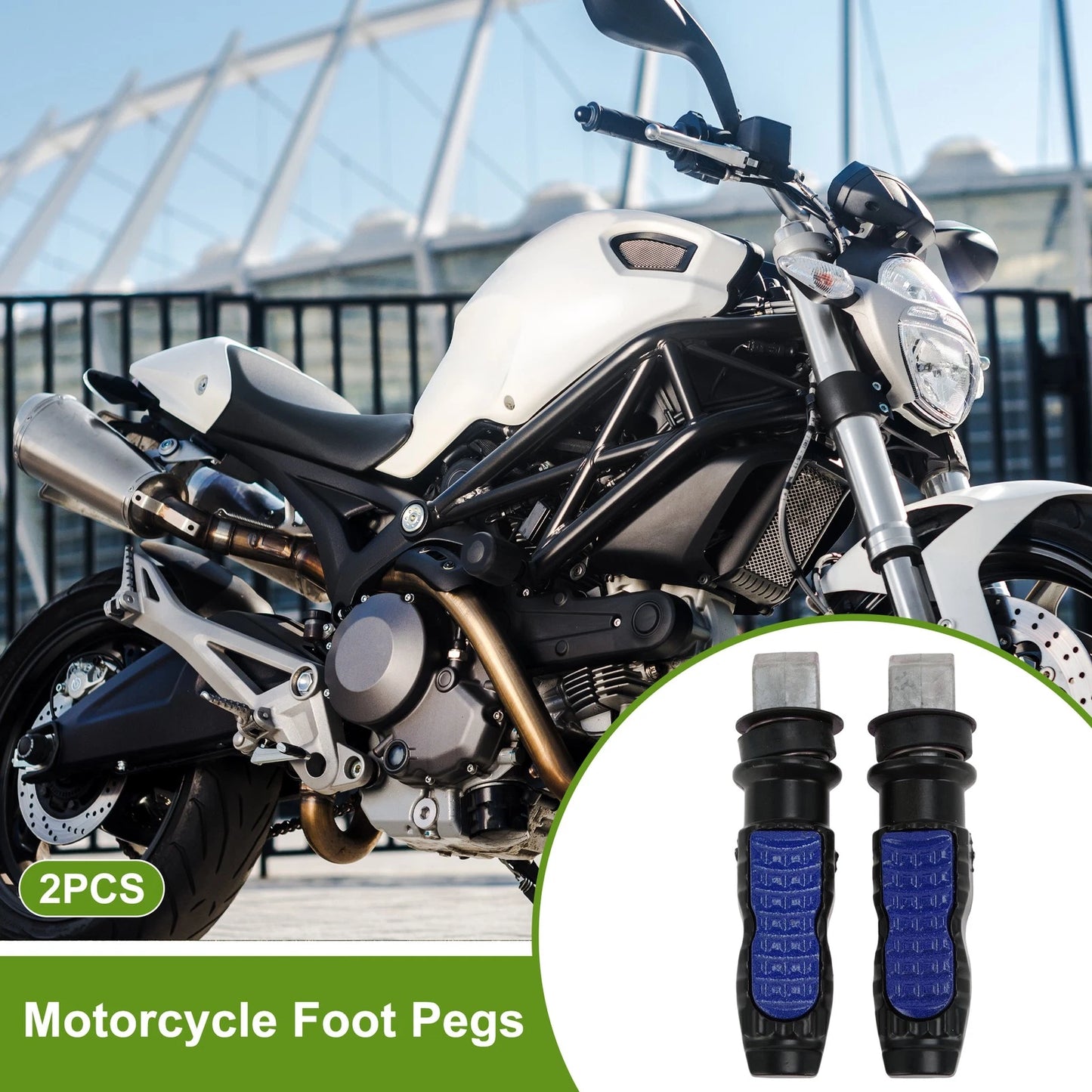FootPegs 5" Rear Footrest Foot Pedal Blue 1 pair for Motorcycle