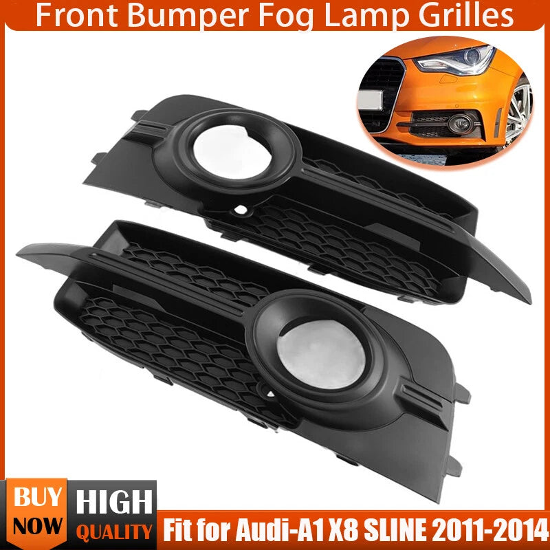 Honeycomb Front Bumper Fog Light Covers for AUDI A1 8X S-Line (2010-2014)