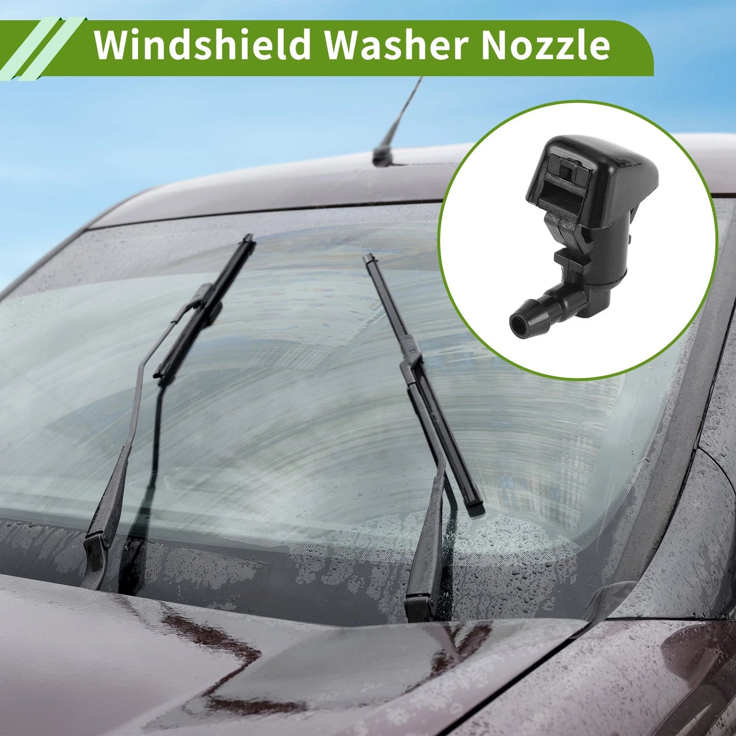 Windshield Washer Nozzle w/ Hose Connector for Ford