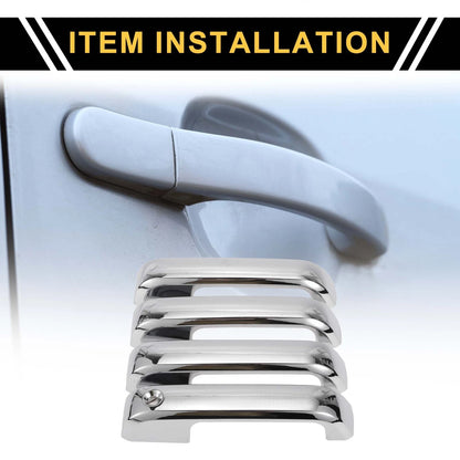 Silver Tone Car Exterior Door Handle Covers for Ford F-150 (2015-2020)