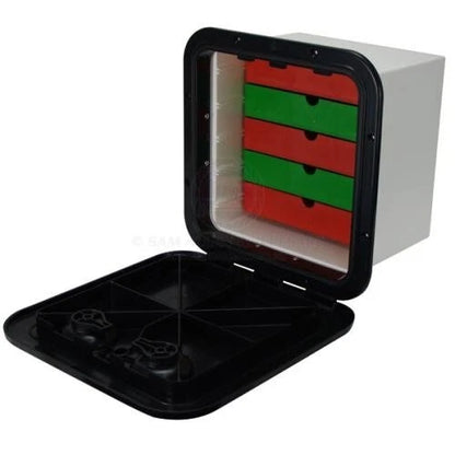 Access Hatch Storage Box for Caravan/Boat/RV Black Lid 5 Drawers