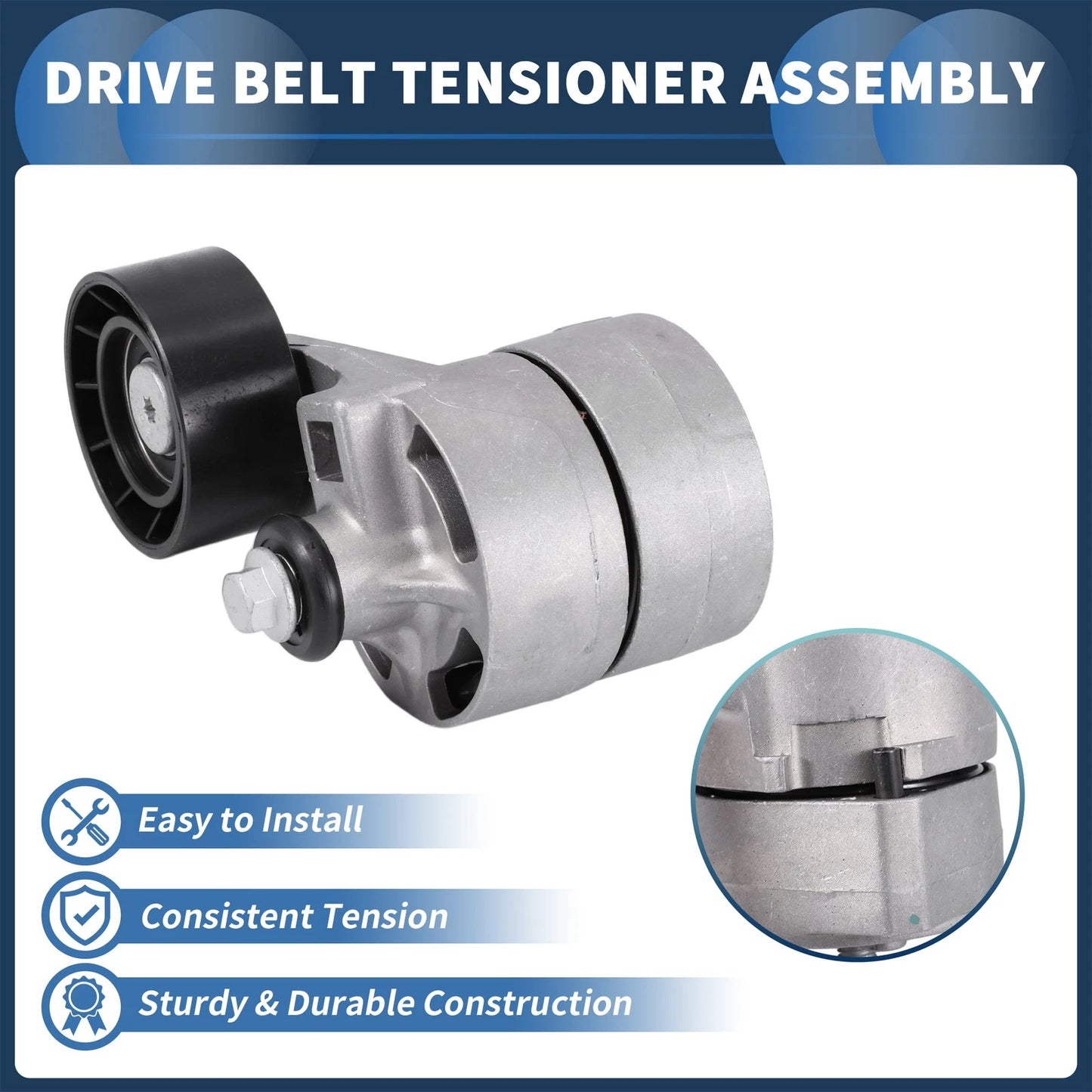 Belt Tensioner for Ford Transit 2.4 (2006-2014) - Durable Metal 1 x Unit