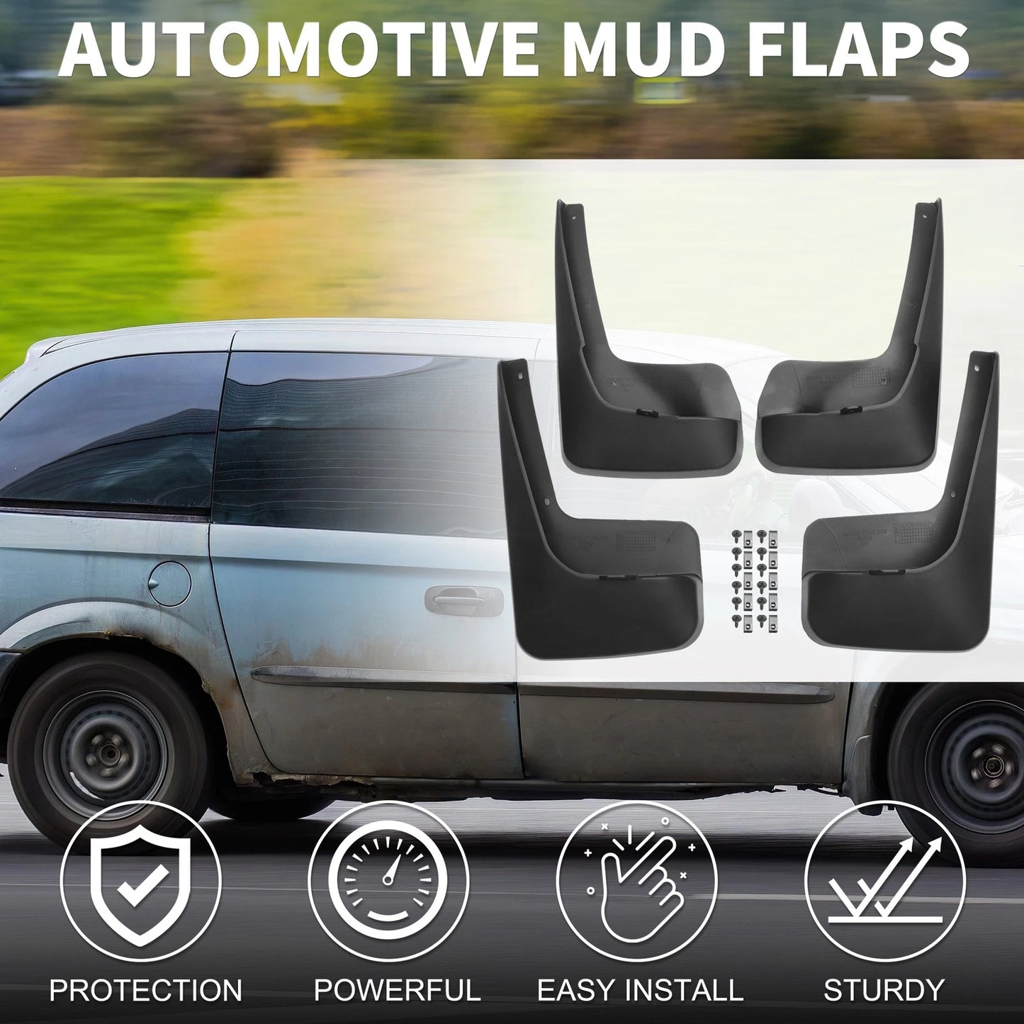 Mud Flap Splash Guards for Dodge Grand Caravan (2011 - 2019)