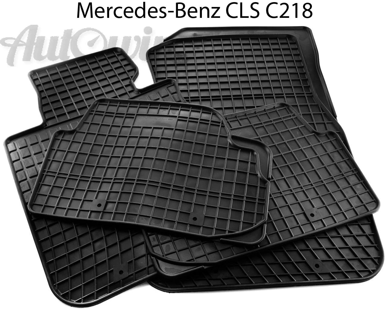 Rubber Black Floor Mats for Mercedes-Benz CLS-Class C218 (2011 - Present)