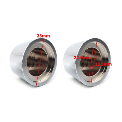 Front Axle Nut Covers 2 x Satin Silver for Harley Sportster Softail Road King