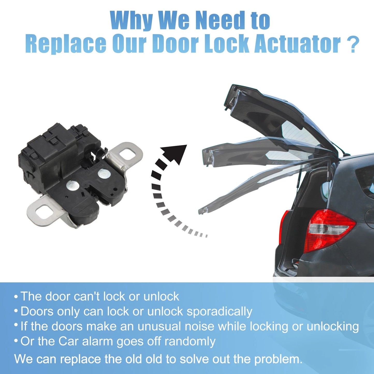 Trunk Lift Latch Tailgate Lock Actuator for BMW (Plastic, Metal, Black)