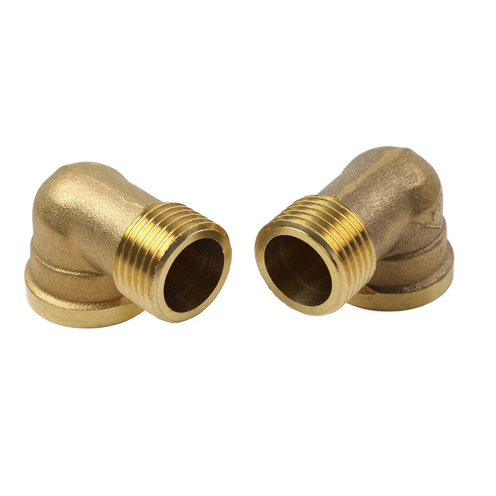 2 x Brass Hose Fitting 90 Degree Elbow G1/2 Male x G1/2 Female for Various Models