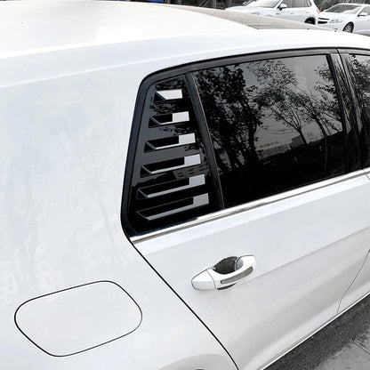 2 x Rear Window Louver Covers for VW Golf 7 (2013-2019) Gloss Black