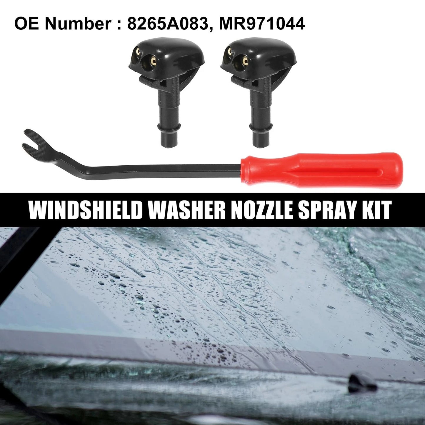 3 x Front Windshield Washer Nozzles for Mitsubishi Lancer (1995-2005)