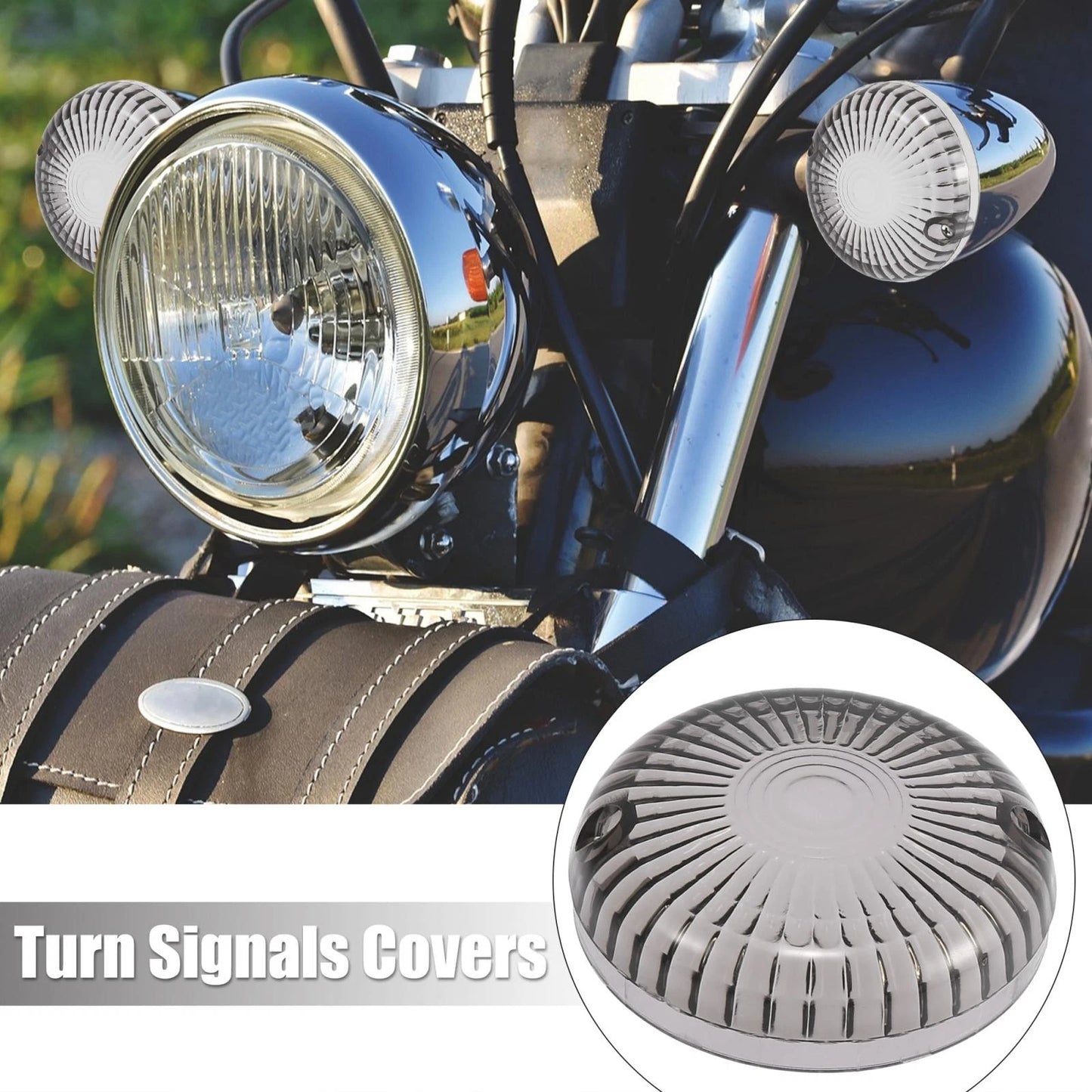 2 x Smoked Color LED Turn Signals Lens Covers for Yamaha V-Star 650 1100