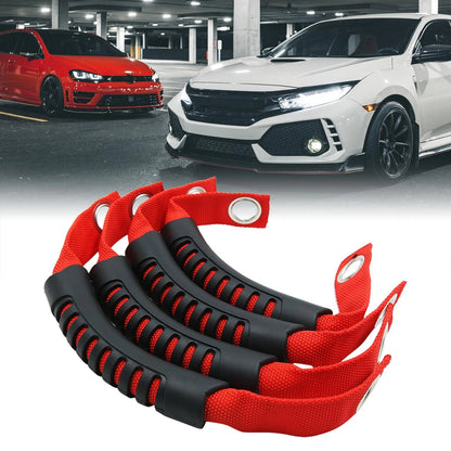 4pcs Red Rear Seat Grab Handle Grip for Jeep Wrangler (2007-2018)
