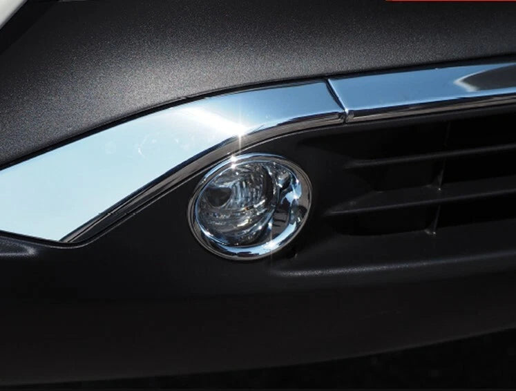 ABS Front Fog Light Lamp Chrome Cover Trim for Toyota Harrier Venza (2020-2024)