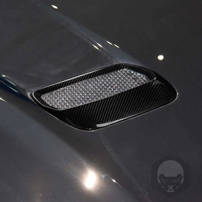 Carbon Fiber Car Engine Hood Air Outlet Vent Cover Trim For Mustang 2018-2022
