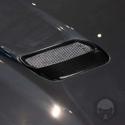 Carbon Fiber Car Engine Hood Air Outlet Vent Cover Trim For Mustang 2018-2022