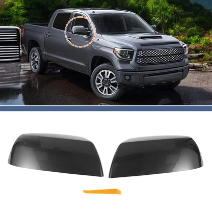 Silver Tone Left Right Mirror Cover Caps for Toyota Tundra Sequoia (2007-2021)
