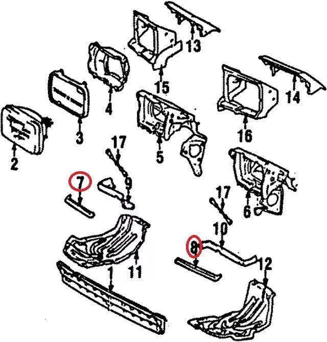 Door Opening Trim Moulding 2 x LH RH Set for Toyota MR2 (1985–1989)