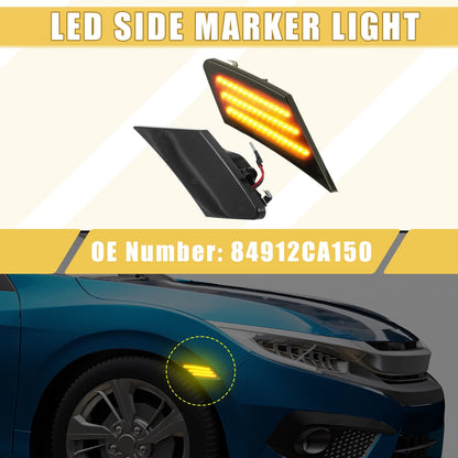 Front LED Side Marker Lights  for Scion FR-S (2013-2016) Amber Black