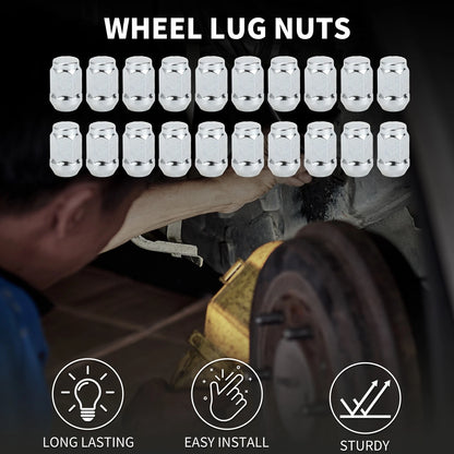 20 x M12x1.5mm Wheel Lug Nuts 34mm for Hyundai Chrysler Toyota Kia