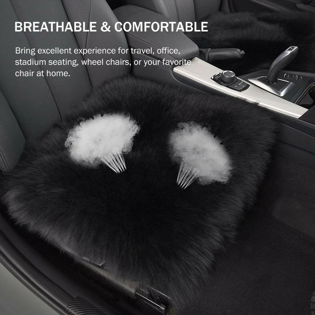 Genuine Sheepskin Car Seat Covers 18"x18" for Black Chair - AU Stock (2018-2023)
