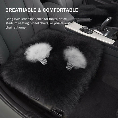 Genuine Sheepskin Car Seat Covers 18"x18" for Black Chair - AU Stock (2018-2023)