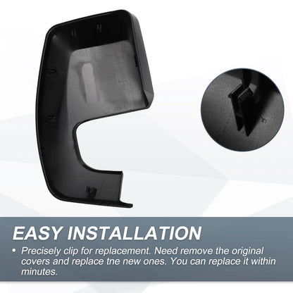 Left Rearview Mirror Cover Cap Gloss Black for Ford Transit Custom (12-23)