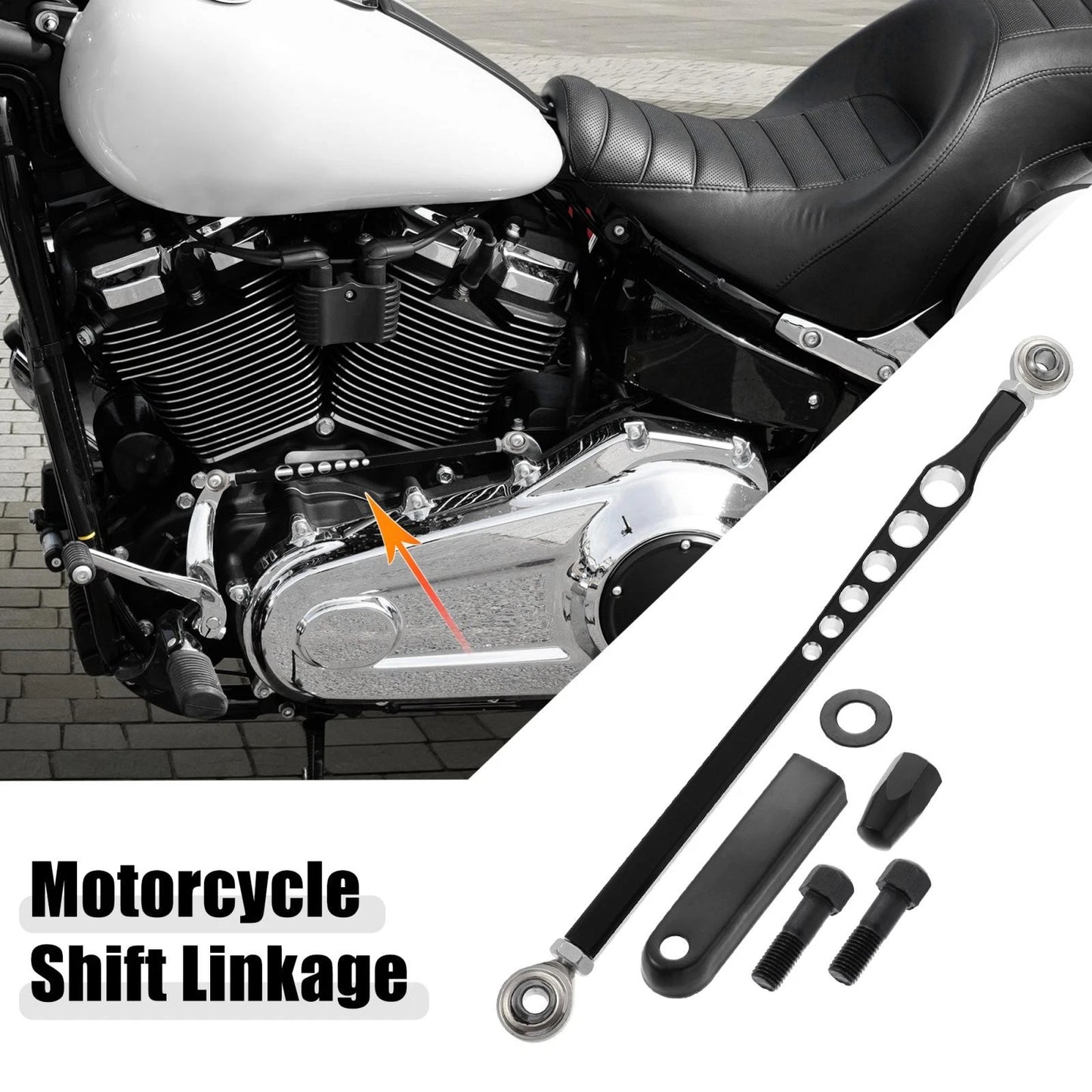 Motorcycle Lever Gear Shift Linkage / 6 Hole / Black for Harley Davidson (1980-2022)
