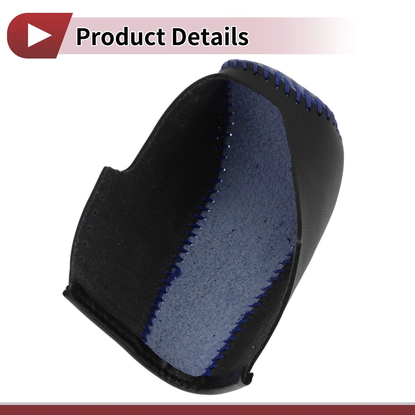 Car Gear Shift Knob Cover for BMW 3 Series E90 (2007-2013) - Black Blue Faux Leather