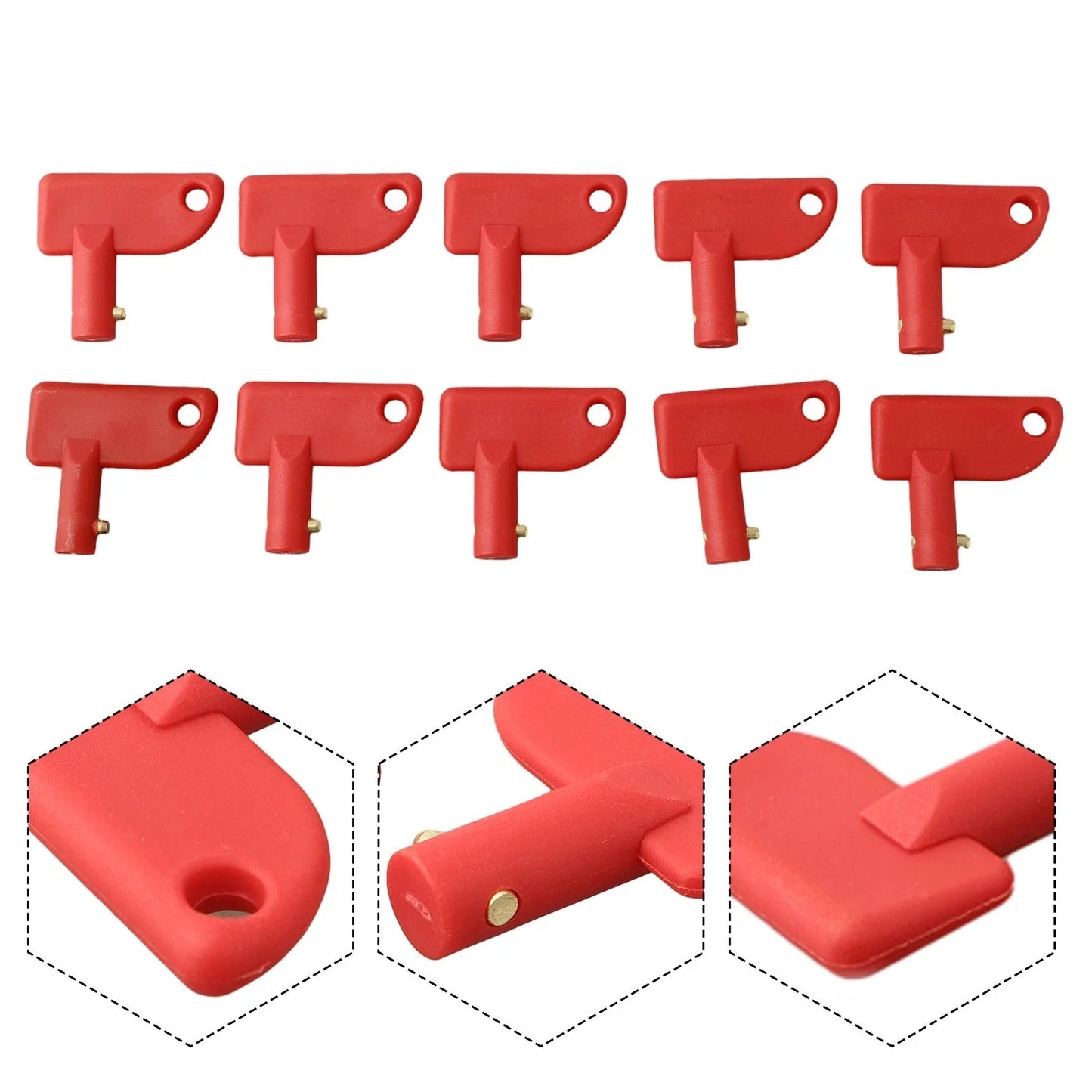 Plastic Key 10PCS for Battery Isolator Switches - Auto/Marine/Boat/Truck