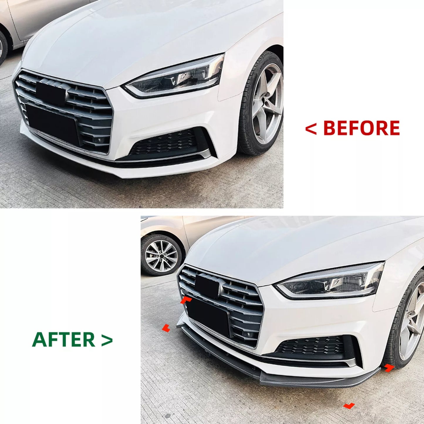 Bumper Spoiler Lip Splitter for Audi A5 S5 Sline (2017-2020)
