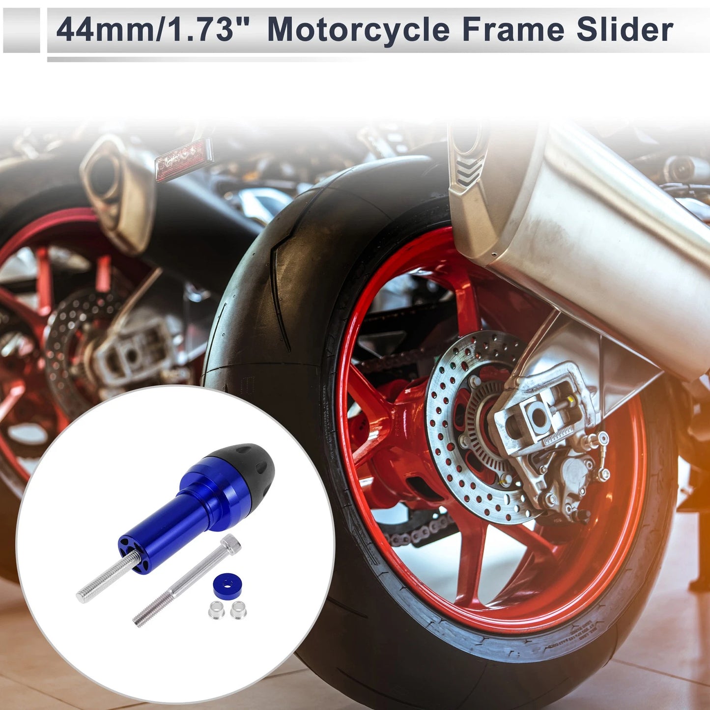 10mm Blue Slider Frame Bolt 1 Set for Motorcycle