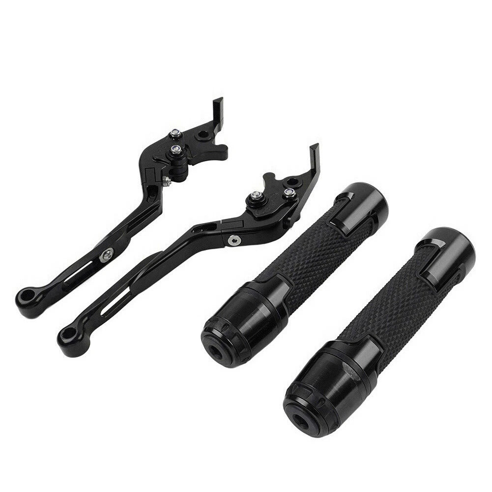 Black Extendable Brake Clutch Lever Grip Set for Yamaha YZF R1 (2009-2014)
