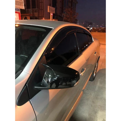 2 Piece Gloss Black Side View Mirror Covers for Renault Fluence (2010-2016)