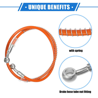 Hydraulic Brake Hose Line Pipeline 100cm 10mm Orange for Motorcycle