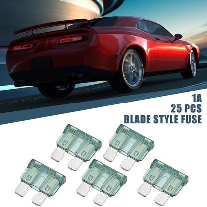 25pcs Blade Style Fuses 1A for Car, Boat, Truck, SUV, Motorcycle