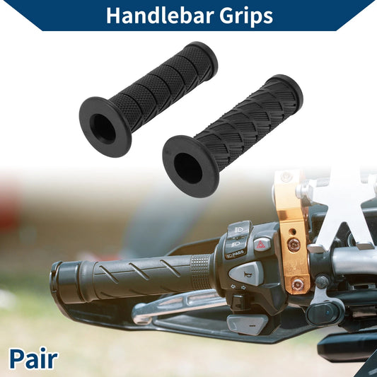 7/8" 22mm Hand Grips Rubber Black for Motorcycle