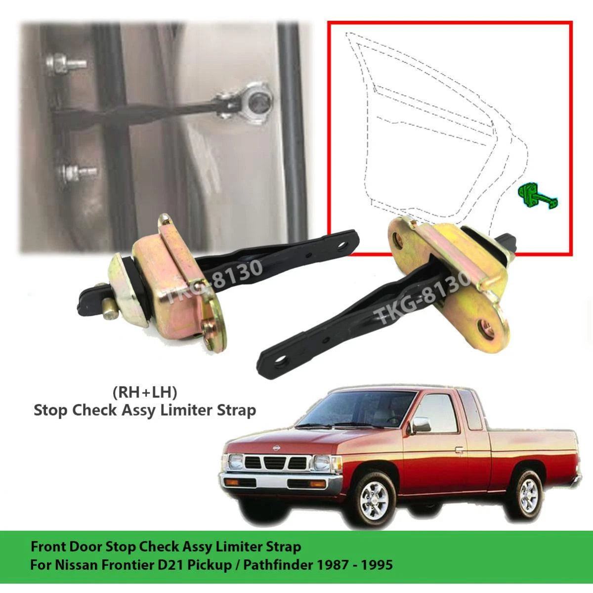 Front Door Stop Check Limiter Strap for Nissan Frontier D21 (1987-1995)
