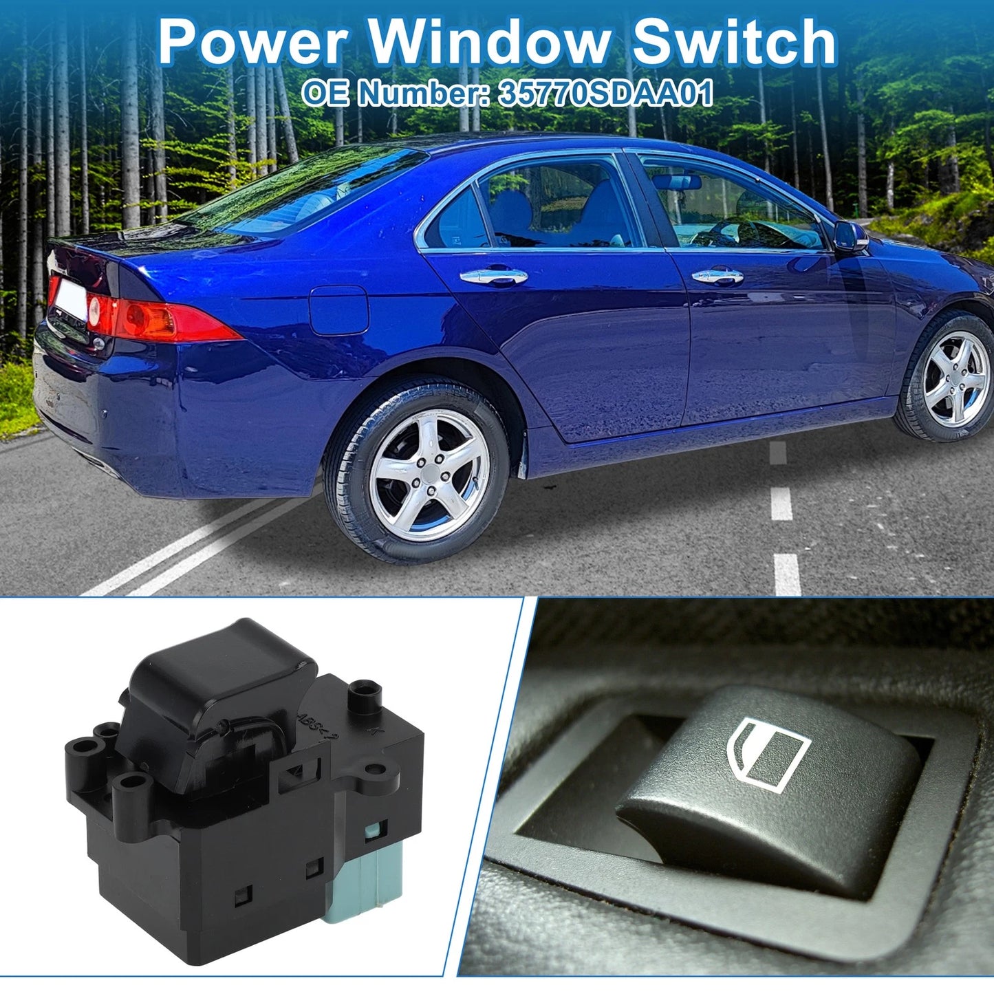 Rear Passenger Side Power Window Switch for Honda Accord (2003-2007)